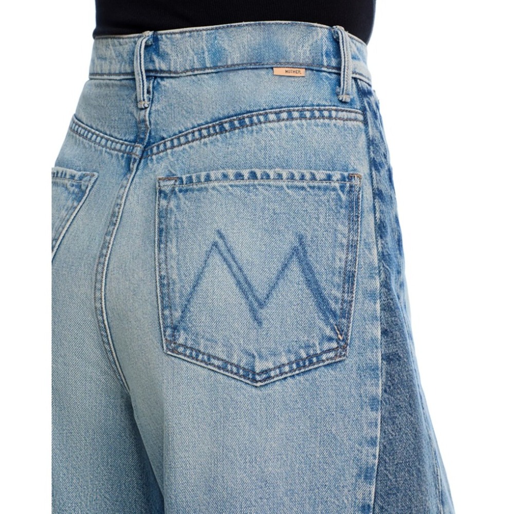 NEW Mother The Pipe-Dream Button Sneak Fray Wide Leg Jean Blinded By The Dark 27 - Picture 5 of 16